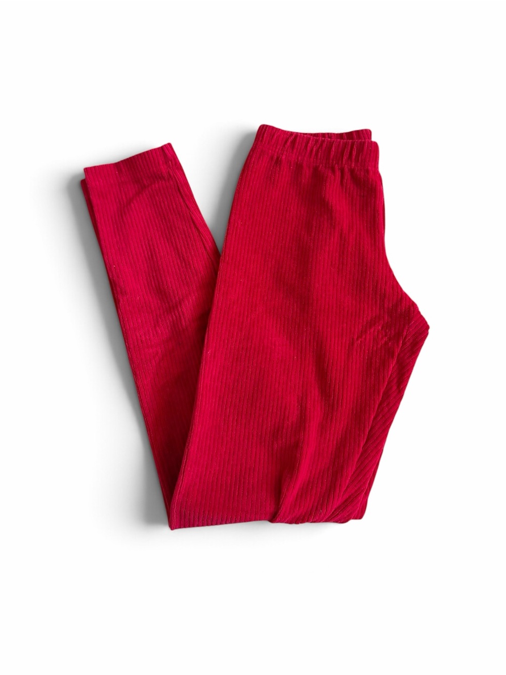 Hanna Andersson Red Ribbed Velour Leggings | 150